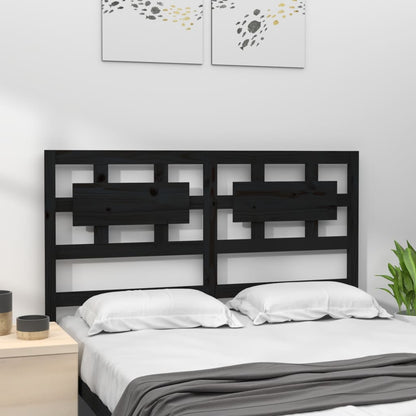 vidaXL Bett-Kopfteil Schwarz 205,5x4x100 cm Massivholz Kiefer