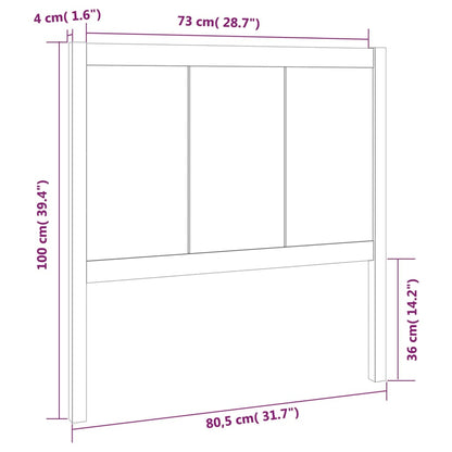 vidaXL Kopfteil Grau 80,5x4x100 cm Massivholz Kiefer