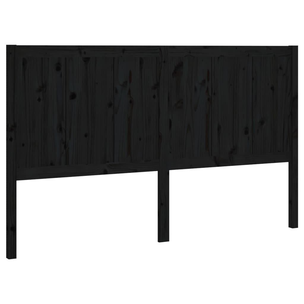 vidaXL Kopfteil Schwarz 125,5x4x100 cm Massivholz Kiefer