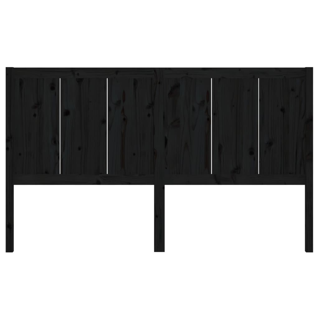 vidaXL Kopfteil Schwarz 125,5x4x100 cm Massivholz Kiefer