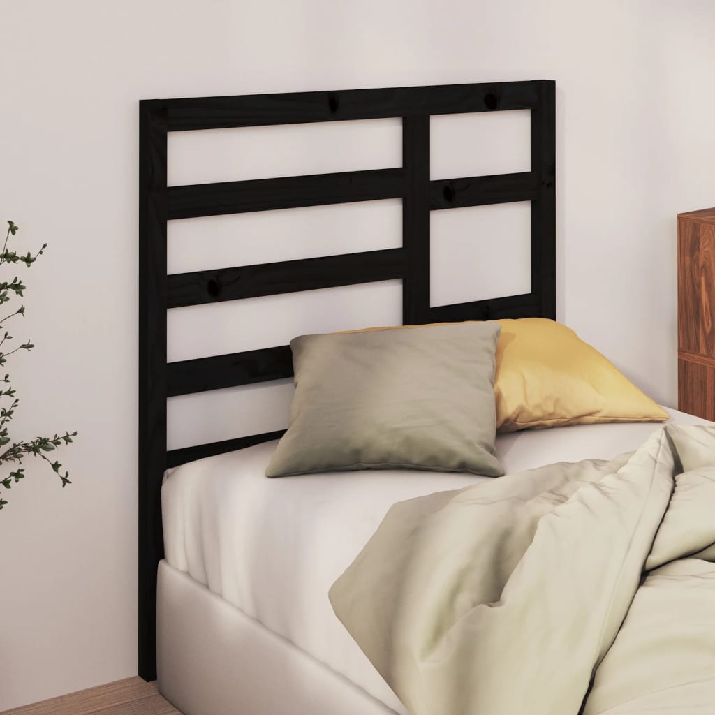 vidaXL Bett-Kopfteil Schwarz 81x4x104 cm Massivholz Kiefer