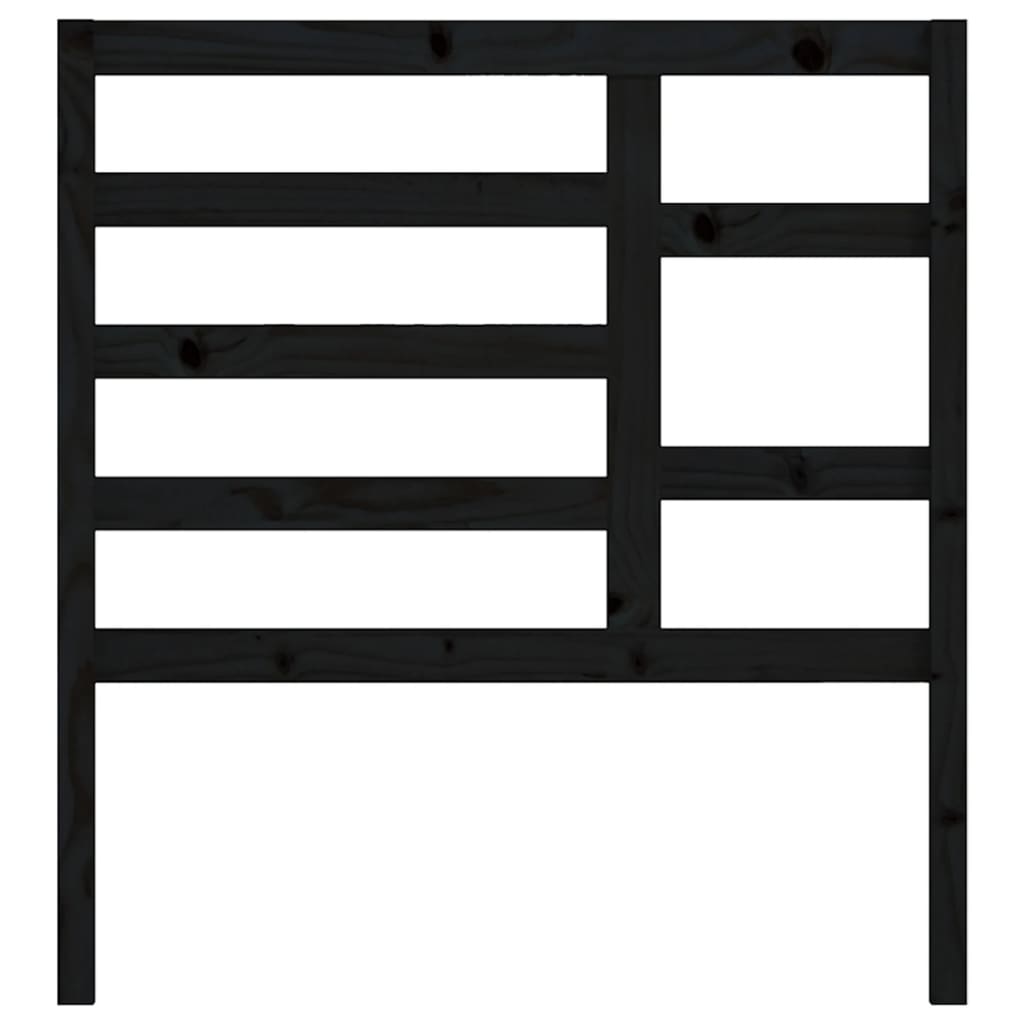 vidaXL Bett-Kopfteil Schwarz 81x4x104 cm Massivholz Kiefer