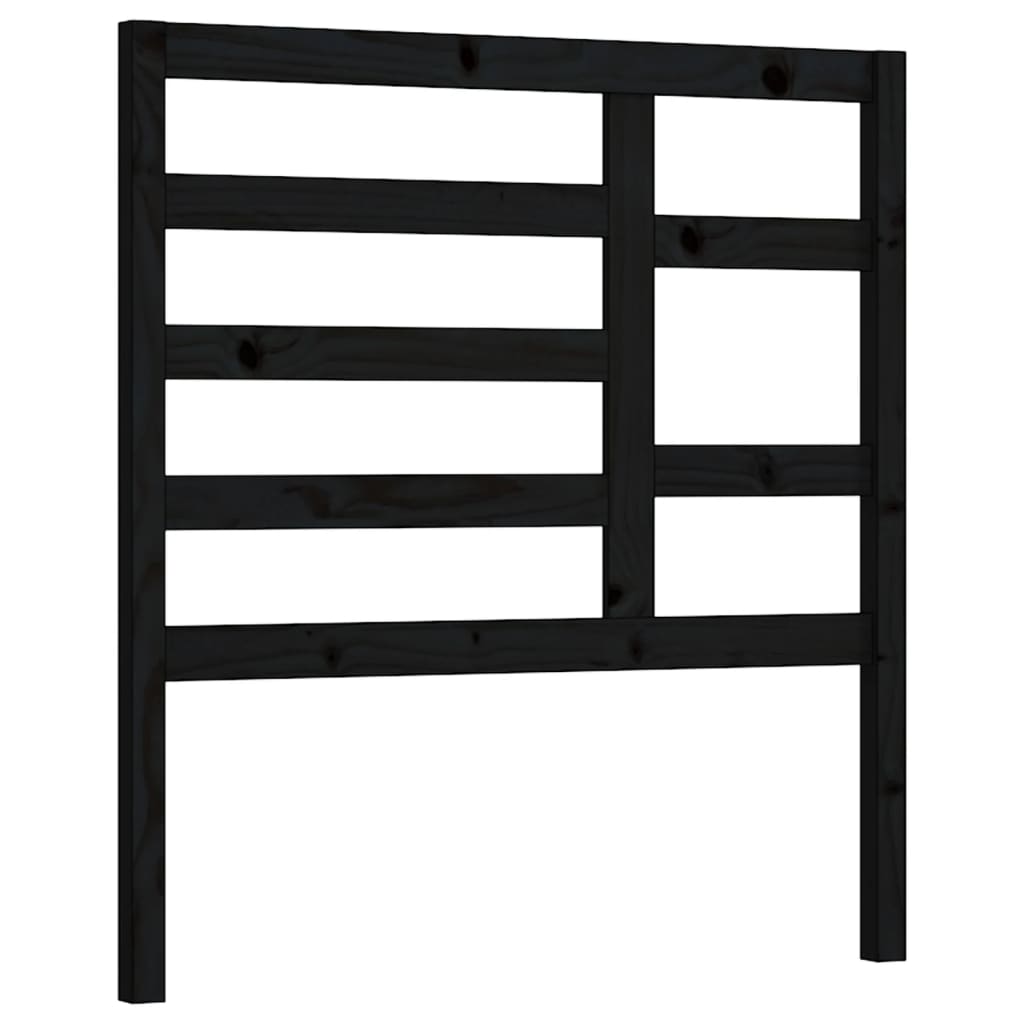 vidaXL Bett-Kopfteil Schwarz 96x4x104 cm Massivholz Kiefer