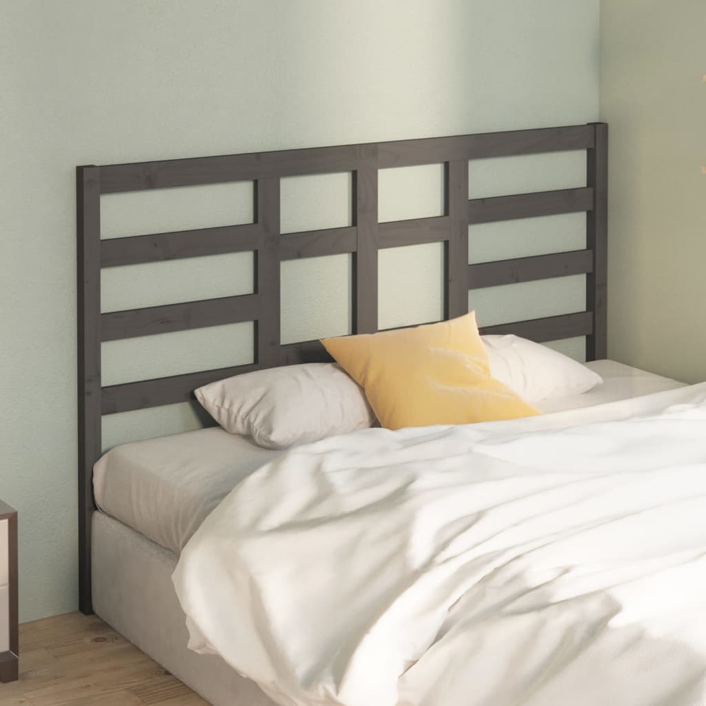 vidaXL Bett-Kopfteil Grau 141x4x104 cm Massivholz Kiefer