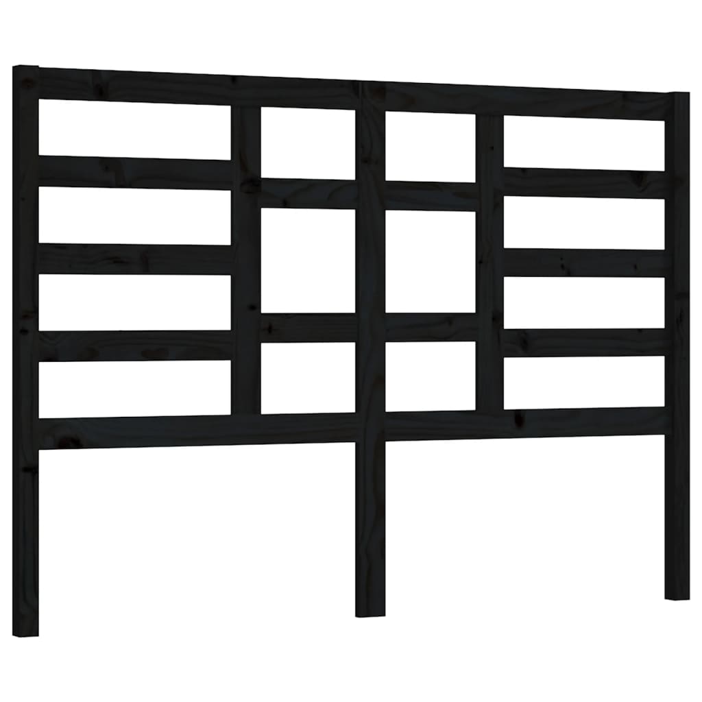 vidaXL Bett-Kopfteil Schwarz 141x4x104 cm Massivholz Kiefer