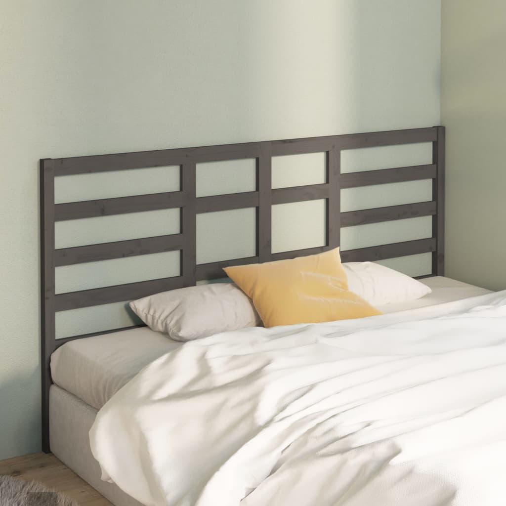 vidaXL Tête de lit Gris 206x4x104 cm Pin massif