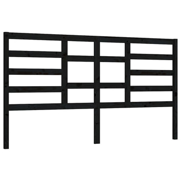vidaXL Bett-Kopfteil Schwarz 206x4x104 cm Massivholz Kiefer