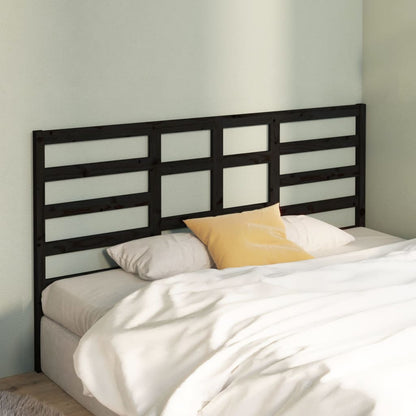 vidaXL Bett-Kopfteil Schwarz 206x4x104 cm Massivholz Kiefer