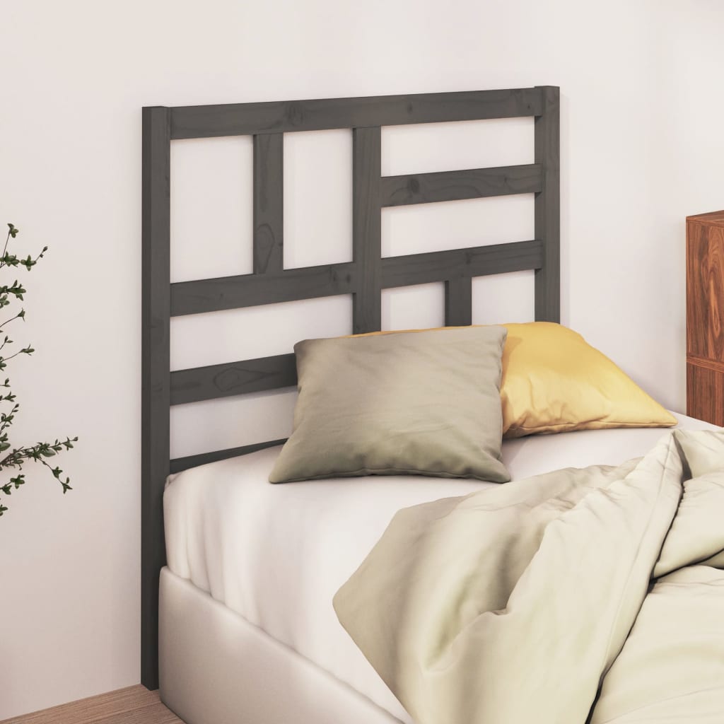 vidaXL Bett-Kopfteil Grau 96x4x104 cm Massivholz Kiefer