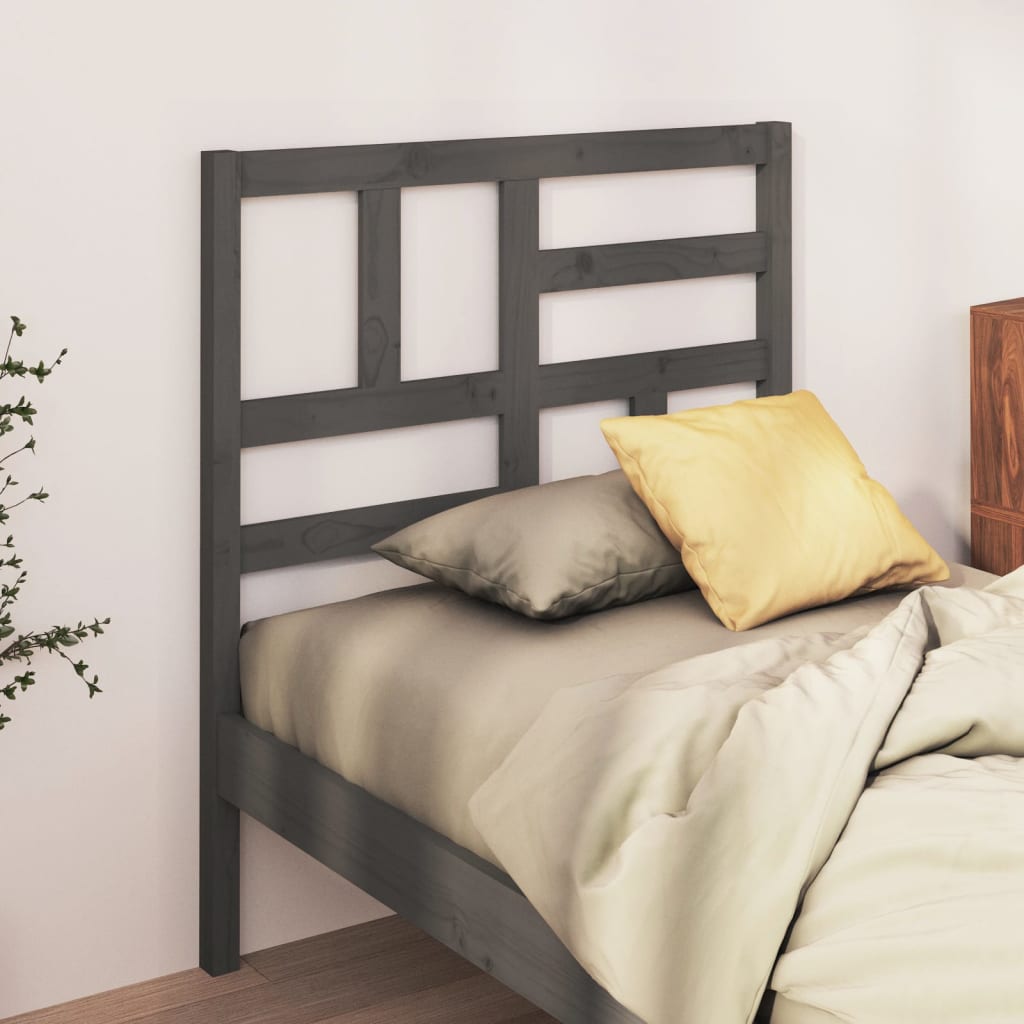 vidaXL Kopfteil Grau 106x4x104 cm Massivholz Kiefer