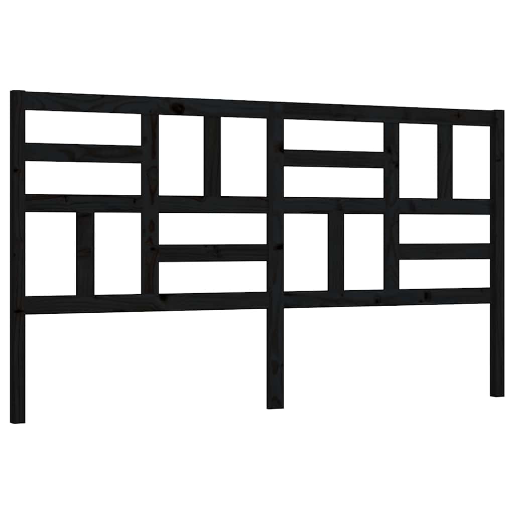vidaXL Bett-Kopfteil Schwarz 156x4x104 cm Massivholz Kiefer