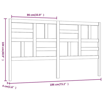vidaXL Bett-Kopfteil Schwarz 156x4x104 cm Massivholz Kiefer