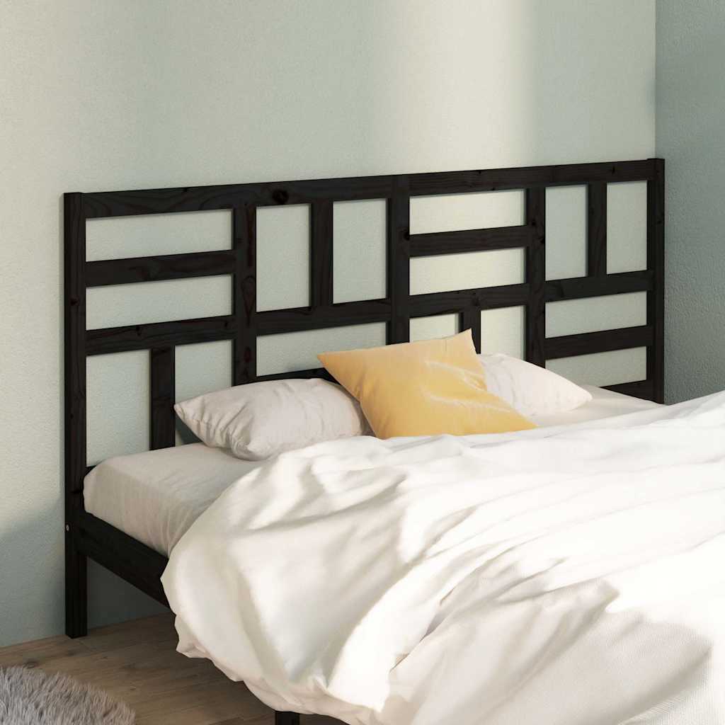 vidaXL Bett-Kopfteil Schwarz 156x4x104 cm Massivholz Kiefer