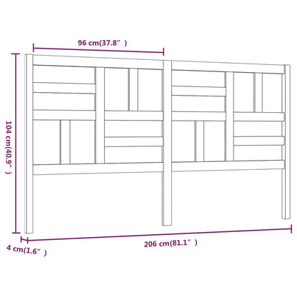 vidaXL Bett-Kopfteil Weiß 206x4x104 cm Massivholz Kiefer