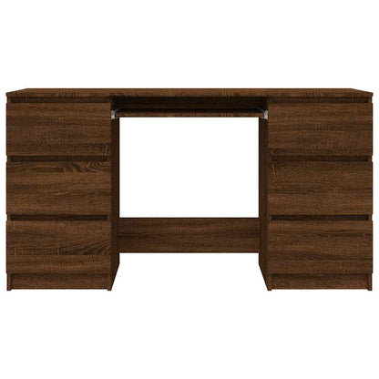 vidaXL Schreibtisch Braun Eichen-Optik 140x50x77 cm Holzwerkstoff