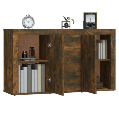 vidaXL Buffet chêne fumé 120x36x69 cm en bois d'ingénierie