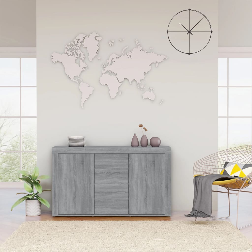 vidaXL Buffet gris Sonoma 120x36x69 cm Aggloméré