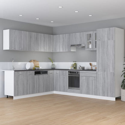 vidaXL Kühlumbauschrank Lyon Grau Sonoma 60x57x207 cm Holzwerkstoff