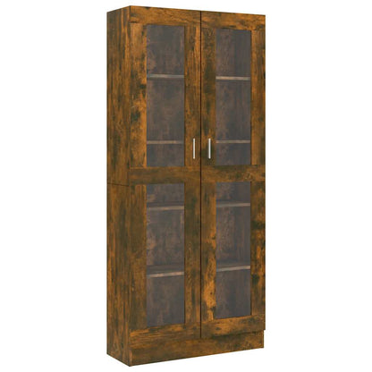 vidaXL Vitrinenschrank Räuchereiche 82,5x30,5x185 cm Holzwerkstoff