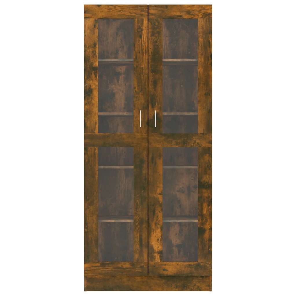 vidaXL Vitrinenschrank Räuchereiche 82,5x30,5x185 cm Holzwerkstoff