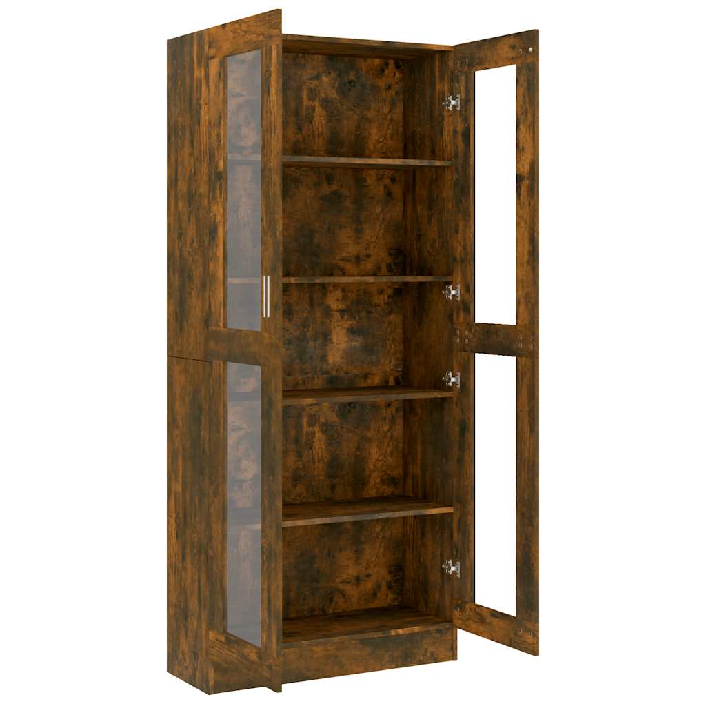 vidaXL Vitrinenschrank Räuchereiche 82,5x30,5x185 cm Holzwerkstoff
