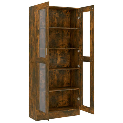 vidaXL Vitrinenschrank Räuchereiche 82,5x30,5x185 cm Holzwerkstoff