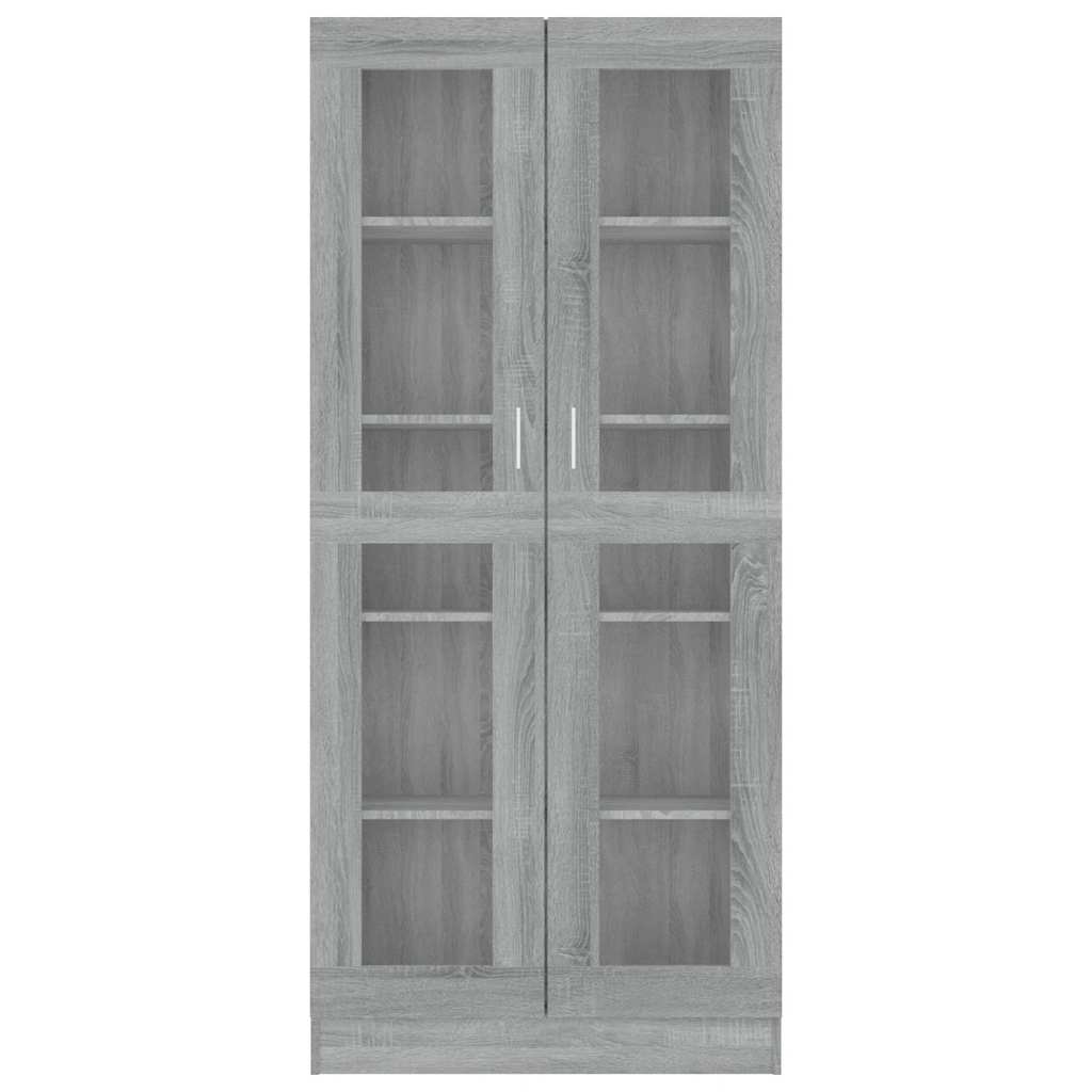 vidaXL Vitrinenschrank Grau Sonoma 82,5x30,5x185 cm Holzwerkstoff