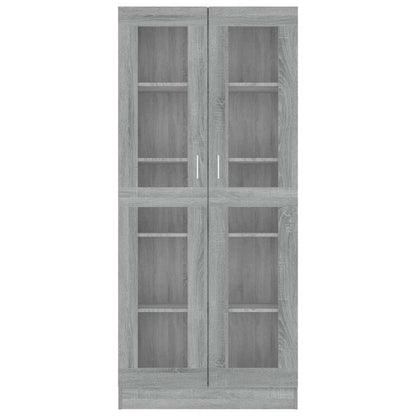 vidaXL Vitrinenschrank Grau Sonoma 82,5x30,5x185 cm Holzwerkstoff