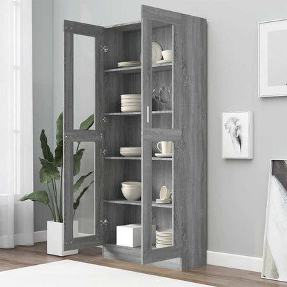 vidaXL Vitrinenschrank Grau Sonoma 82,5x30,5x185 cm Holzwerkstoff
