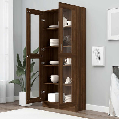 vidaXL Vitrinenschrank Braun Eichen-Optik 82,5x30,5x185 cm