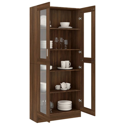 vidaXL Vitrinenschrank Braun Eichen-Optik 82,5x30,5x185 cm