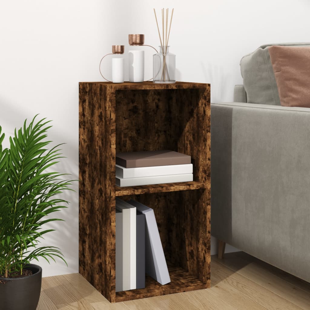 vidaXL Schallplatten-Box Räuchereiche 71x34x36 cm Holzwerkstoff