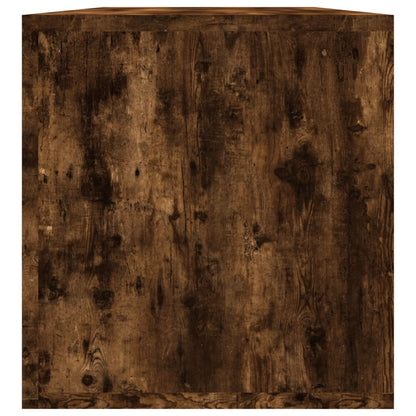 vidaXL Schallplatten-Box Räuchereiche 71x34x36 cm Holzwerkstoff