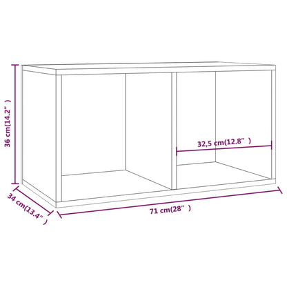 vidaXL Schallplatten-Box Räuchereiche 71x34x36 cm Holzwerkstoff