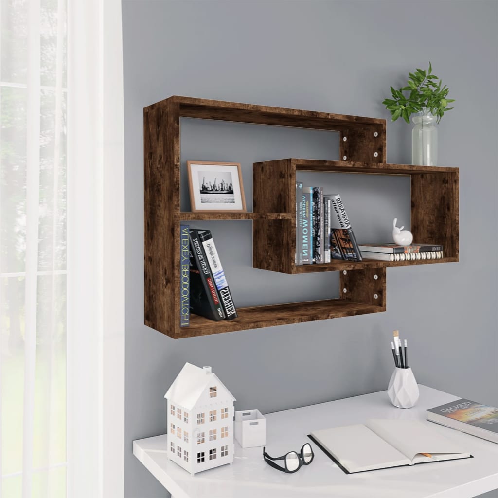 vidaXL Wandregal Räuchereiche 104x20x58,5 cm Holzwerkstoff
