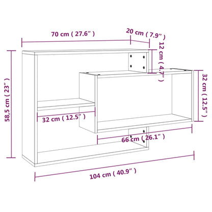 vidaXL Wandregal Braun Eichen-Optik 104x20x58,5 cm Holzwerkstoff