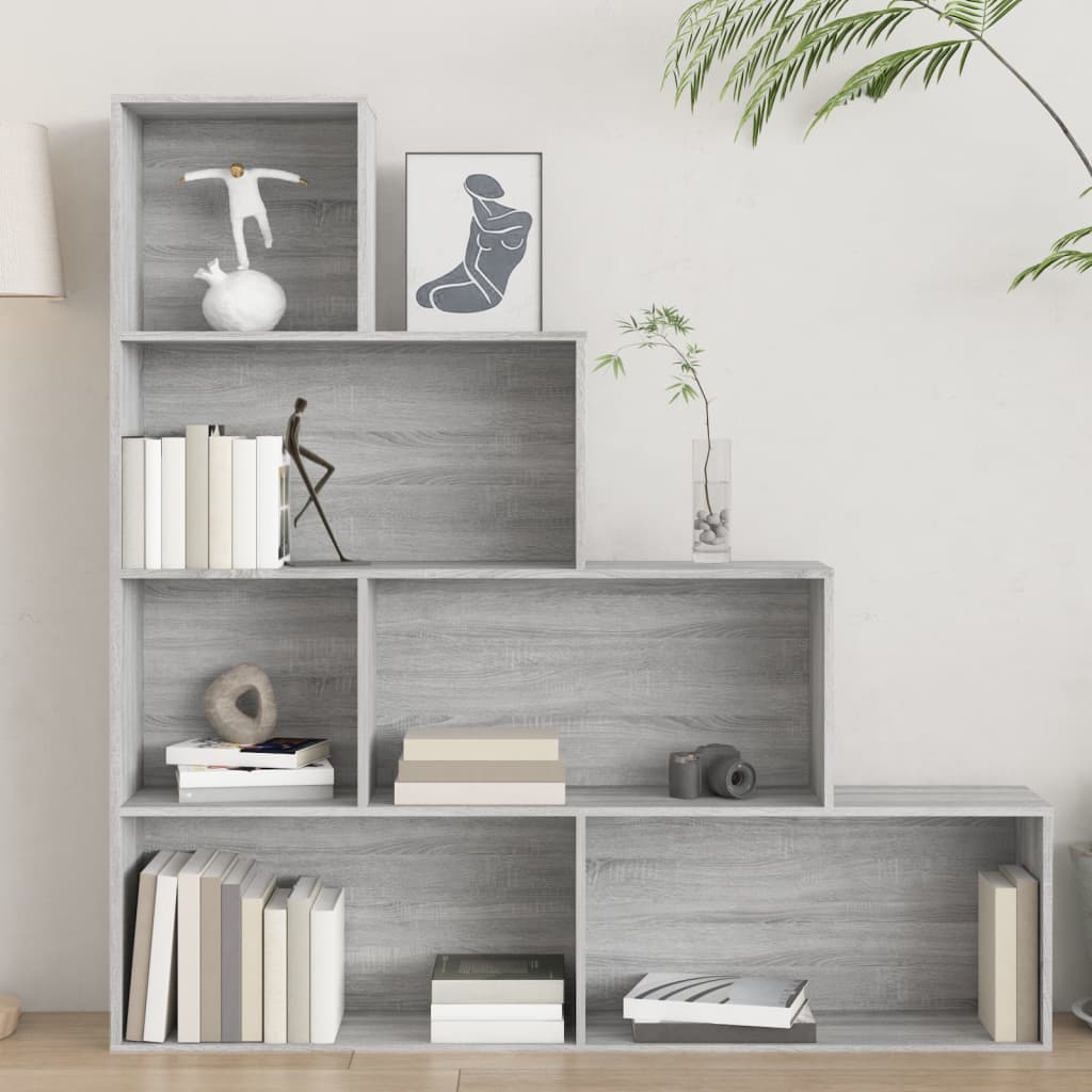 vidaXL Bücherregal Grau Sonoma 155x24x160 cm