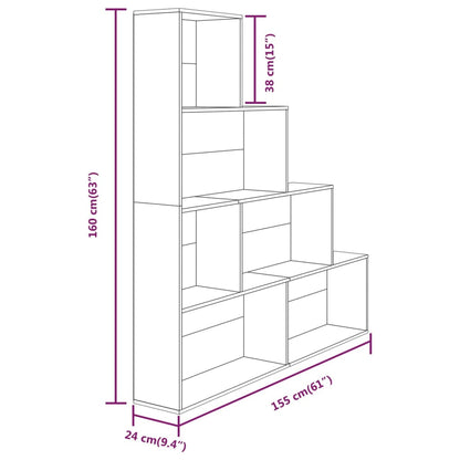 vidaXL Bücherregal Braun Eichen-Optik 155x24x160 cm