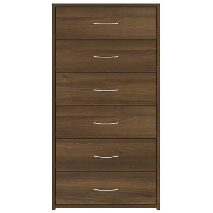vidaXL Sideboard mit 6 Schubladen Braun Eichen-Optik 50x34x96 cm