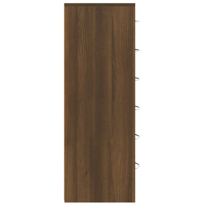 vidaXL Sideboard mit 6 Schubladen Braun Eichen-Optik 50x34x96 cm