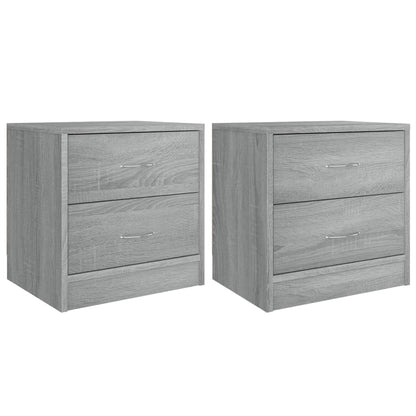 vidaXL Nachttische 2 Stk. Grau Sonoma 40x30x40 cm Holzwerkstoff