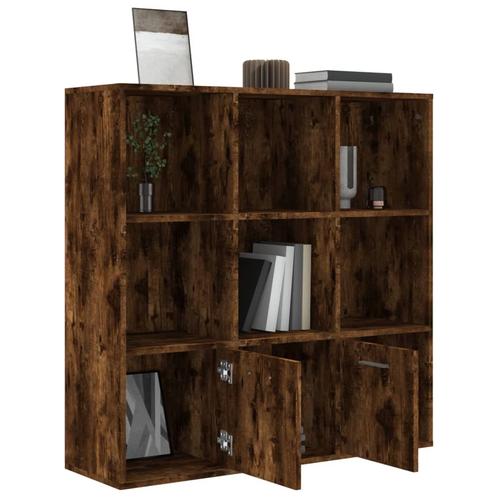 vidaXL Bibliothèque chêne fumé 98x30x98 cm