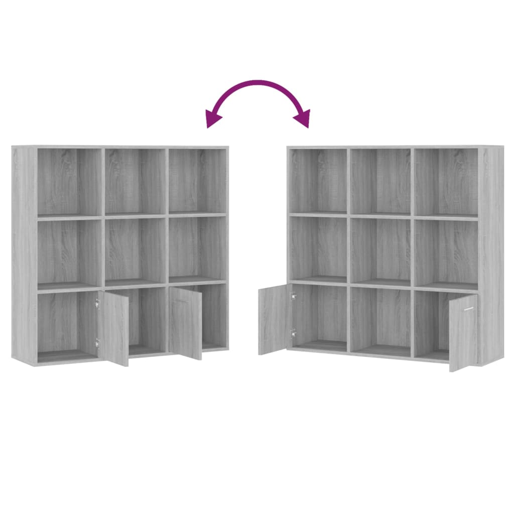vidaXL Bücherschrank Grau Sonoma 98x30x98 cm