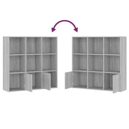 vidaXL Bücherschrank Grau Sonoma 98x30x98 cm