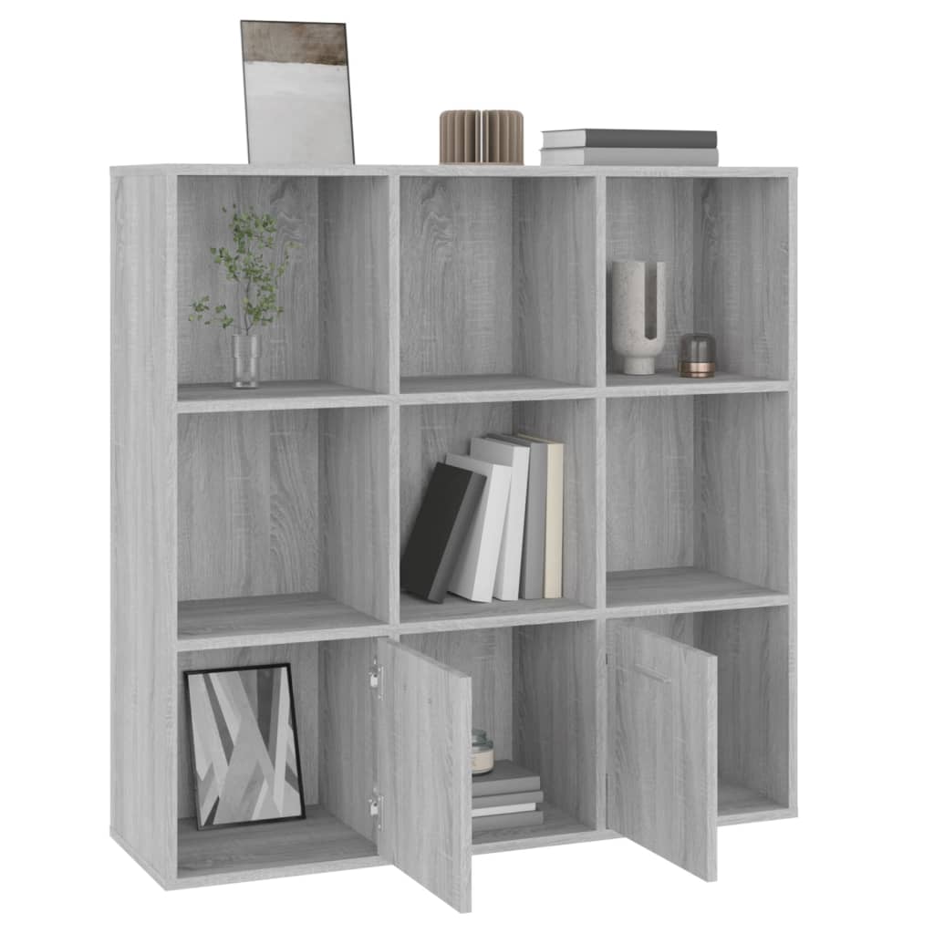 vidaXL Bücherschrank Grau Sonoma 98x30x98 cm
