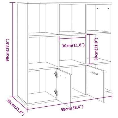 vidaXL Bücherschrank Grau Sonoma 98x30x98 cm