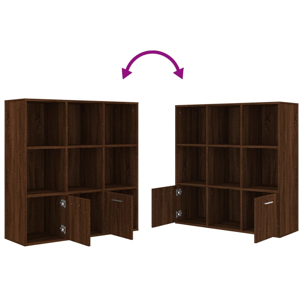 vidaXL Bücherschrank Braun Eichen-Optik 98x30x98 cm