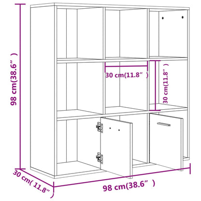 vidaXL Bücherschrank Braun Eichen-Optik 98x30x98 cm