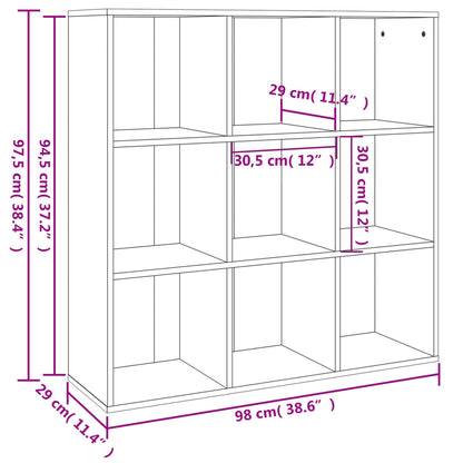 vidaXL Bücherschrank Räuchereiche 98x29x97,5 cm