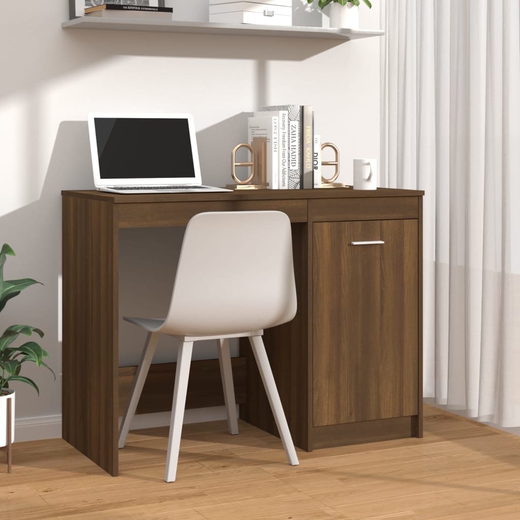 vidaXL Bureau aspect chêne marron 100x50x76 cm bois d'ingénierie